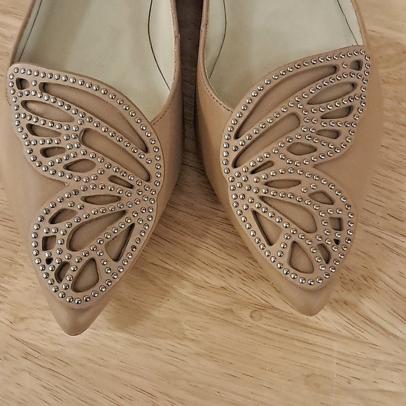 Sophia Webster Butterfly Studded Bibi Ballet Flats Tan Size 39.5 - Picture 2 of 9